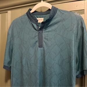 Nautica Teal Patterned Men's Polo Shirt